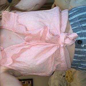 baby pink ruffled top